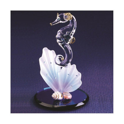 Seahorse & Shell Glass Figurine ,