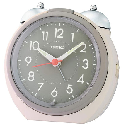Seiko Alarm Clock - Kita Ivory and Grey Glowing Hands | QHK054CLH ,