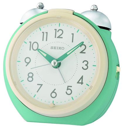 Seiko Alarm Clock - Kita Turquoise and Beige Glowing Hands | QHK054MLH ,