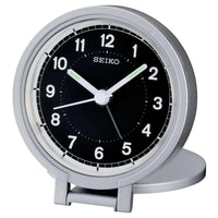 Seiko Alarm Clock - Pocket Travel Luminous Hands Silver Tone | QHT011ALH ,
