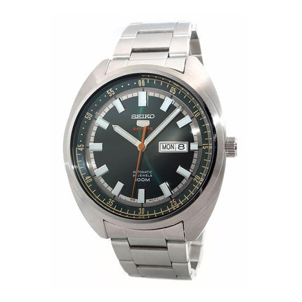 Seiko Bracelet Watch - 5 Sports Turtle Automatic Green Dial Silver Steel | SRPB13K1 ,