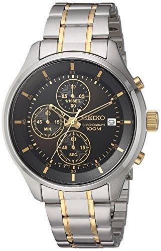 Seiko Men's Amazon Exclusive Quartz Stainless Steel Casual Watch, Color:Two Tone (Model: SKS555) ,