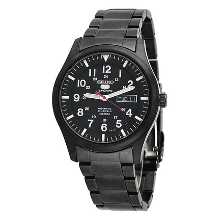 Seiko Men's Automatic Watch - 5 Sports Black Stainless Steel Bracelet | SNZG17K1 ,