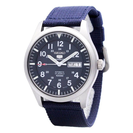Seiko Men's Automatic Watch - 5 Sports Navy Blue Dial Navy Blue Strap | SNZG11K1 ,