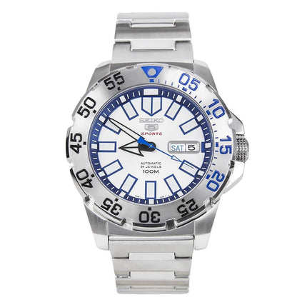 Seiko Men's Automatic Watch - 5 Sports White Dial Steel Bracelet | SRP481K1 ,