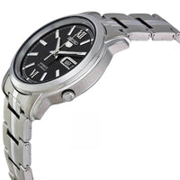 Seiko Men's Automatic Watch - Seiko 5 Black Dial Silver Tone Bracelet | SNKK81K1 ,