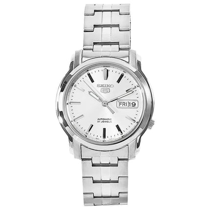 Seiko Men's Automatic Watch - Seiko 5 Silver Tone Stainless Steel Bracelet | SNKK65K1 ,
