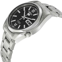 Seiko Men's Automatic Watch - Series 5 Black Dial Silver Steel Bracelet | SNKL55K1 ,