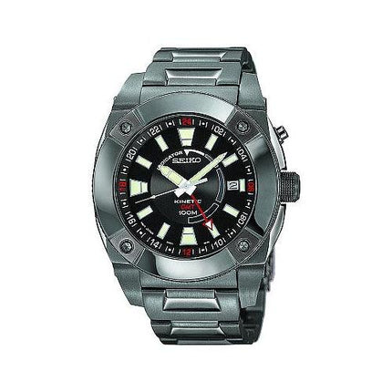 Seiko Men's Black Kinetic GMT Watch SUN007 ,