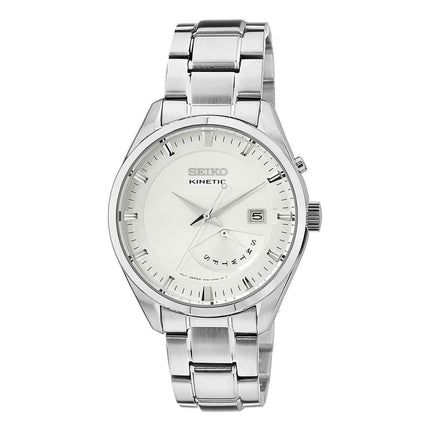 Seiko Men's Bracelet Watch - Discover More White Dial Kinetic | SRN043P1 ,