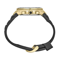 Seiko Men's Chrono Watch - Coutura Yellow Gold Case Black Dial Rubber Strap | SSC810P9 ,