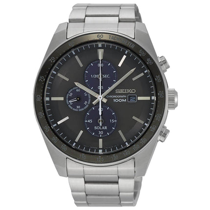 Seiko Men's Chrono Watch - Discover More Black & Blue Dial Bracelet | SSC715P1 ,