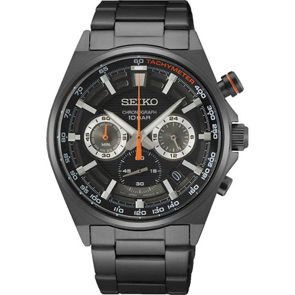 Seiko Men's Chronograph Watch - Core Quartz Black Stainless Steel Bracelet | SSB399P1 ,