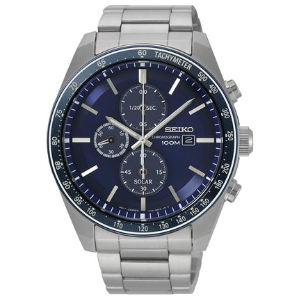 Seiko Men's Chronograph Watch - Discover More Blue Dial Bracelet | SSC719P1 ,