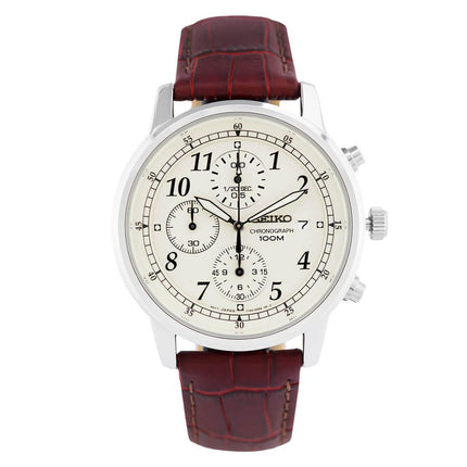 Seiko Men's Chronograph Watch - Discover More Cream Dial | SNDC31P1 ,