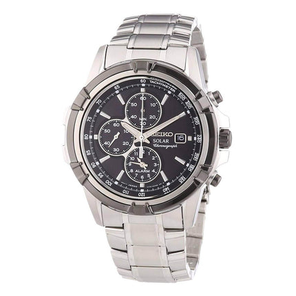 Seiko Men's Chronograph Watch - Discover More Solar Black Dial | SSC147P1 ,