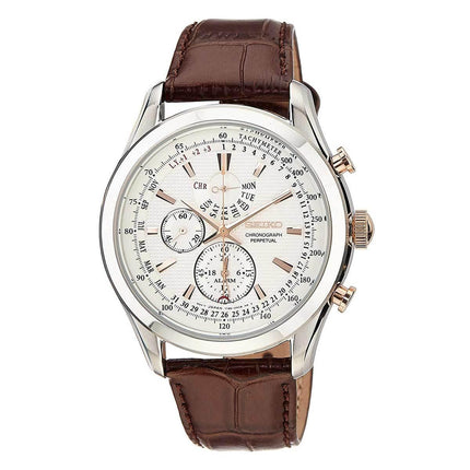 Seiko Men's Chronograph Watch - Discover More White Dial | SPC129P1 ,