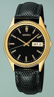 Seiko Men's Day Date Gold Plated Dress Watch SGG490 ,