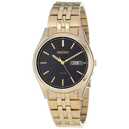 Seiko Men's Day Date Quartz Dress Solar Watch SNE044 ,