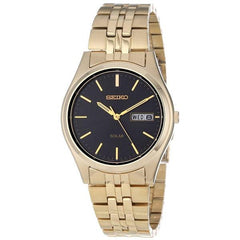 Seiko Men's Day Date Quartz Dress Solar Watch SNE044