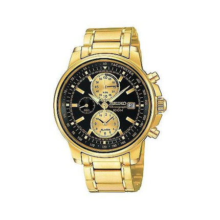 Seiko Men's Gold Plated Alarm Chronograph Watch SNAB64 ,