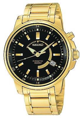 Seiko Men's Gold Plated Kinetic Watch SKA390 ,