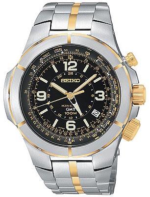 Seiko Men's Kinetic GMT Chronograph Watch SUN010 ,
