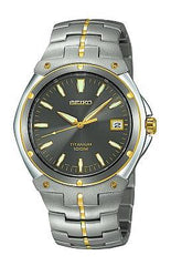 Seiko Men's Mid-Size Quartz Titanium Watch SGEB34