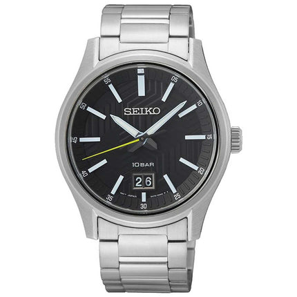 Seiko Men's Quartz Watch - Conceptual Regular Black Dial Steel Bracelet | SUR535P1 ,