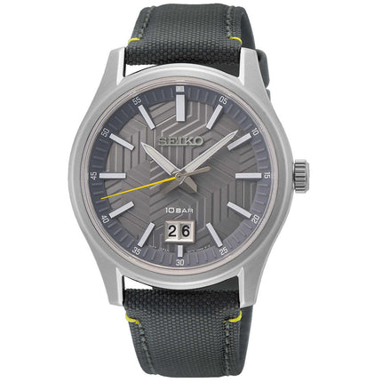 Seiko Men's Quartz Watch - Conceptual Regular Grey Dial Nylon Strap Date | SUR543P1 ,