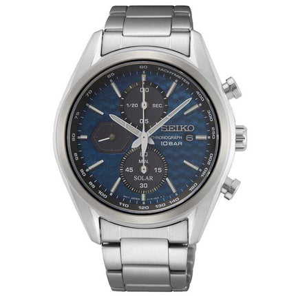 Seiko Men's Quartz Watch - Discover More Chronograph Black and Blue Dial | SSC801P1 ,