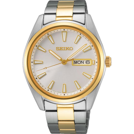 Seiko Men's Quartz Watch - Neo Classic Silver Dial Two Tone Steel Bracelet | SUR446P1 ,