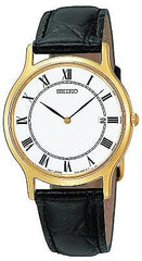 Seiko Men's Roman Numeral Leather Strap Watch SKP330
