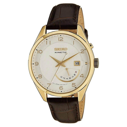 Seiko Men's Strap Watch - Discover More White Dial Kinetic | SRN052P1 ,
