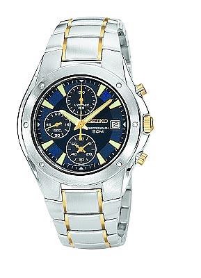 Seiko Men's Two Tone Bracelet Chronograph Watch SND585 ,