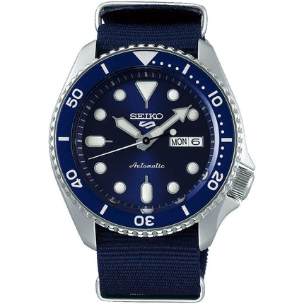 Seiko Men's Watch - 5 Sports Automatic Rotating Bezel Blue Dial Nylon Strap | SRPD51K2 ,