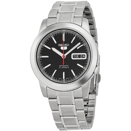 Seiko Men's Watch - Automatic Black Dial Silver Tone Case Bracelet | SNKE53K1 ,