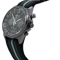 Seiko Men's Watch - Chronograph Green Dial Silver Tone Case Nylon Strap | SSB411P1 ,