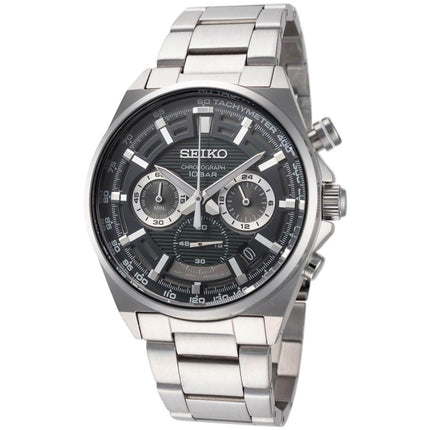 Seiko Men's Watch - Chronograph Green Dial Stainless Steel Bracelet | SSB405P1 ,