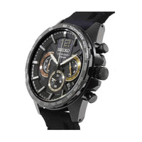 Seiko Men's Watch - Chronograph Silver Tone Case Quartz Black Dial | SSB349P1 ,