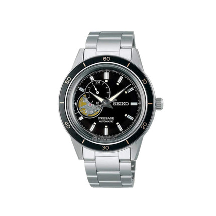 Seiko Men's Watch - Presage Automatic Power Reserve Black Open Heart Dial | SSA425J1 ,