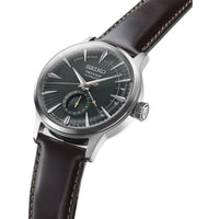Seiko Men's Watch - Presage Midnight Mockingbird Green Dial Leather Strap | SSA459J1 ,