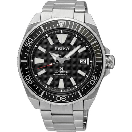 Seiko Men's Watch - Prospex Black Dial Silver Stainless Steel Bracelet | SRPF03K1 ,