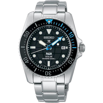 Seiko Men's Watch - Prospex Padi Solar Black Dial Bracelet Rotating Bezel | SNE575P1 ,
