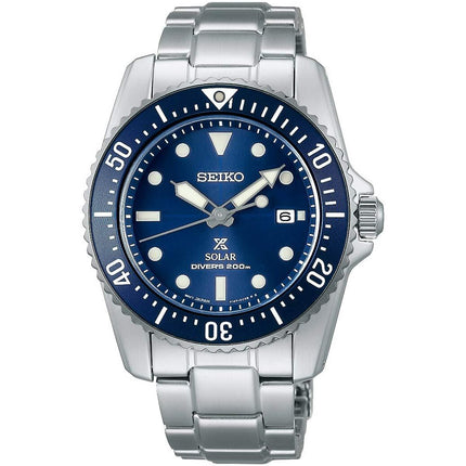 Seiko Men's Watch - Prospex Solar Blue Dial Steel Bracelet Rotating Bezel | SNE585P1 ,