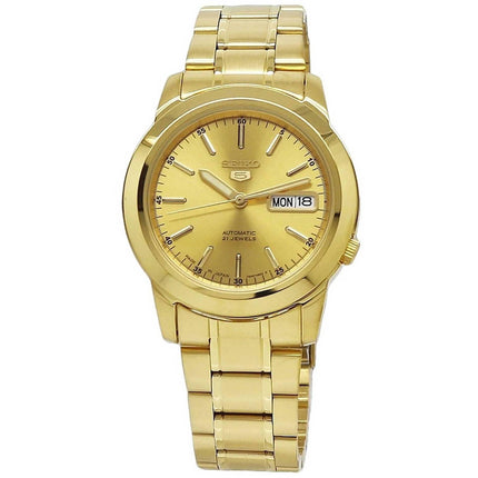 Seiko Men's Watch - Series 5 Automatic Champagne Dial Yellow Gold Steel | SNKE56J1 ,