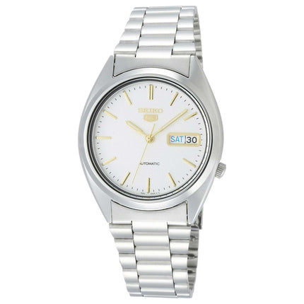 Seiko Men's Watch - Series 5 Automatic White Dial Silver Steel Bracelet | SNXG47K1 ,