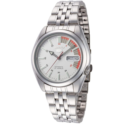 Seiko Men's Watch - Series 5 Automatic White Dial Stainless Steel Bracelet | SNK369K1 ,