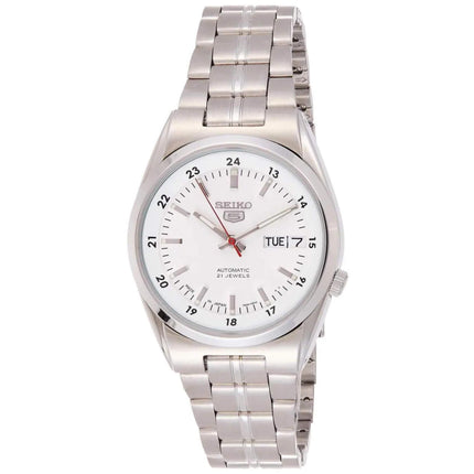 Seiko Men's Watch - Series 5 Date and Day Display Silver Steel Bracelet | SNK559J1 ,