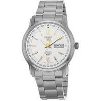 Seiko Men's Watch - Series 5 White Dial Silver Stainless Steel Bracelet | SNKP15K1 ,